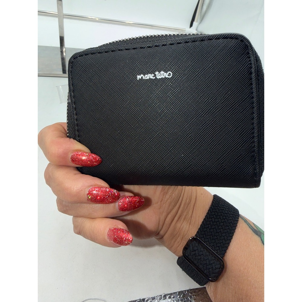 Marc Tetro Dachshund Mini Backpack and Zip Wallet Set Black Vegan Leather 2pc - Picture 6 of 11